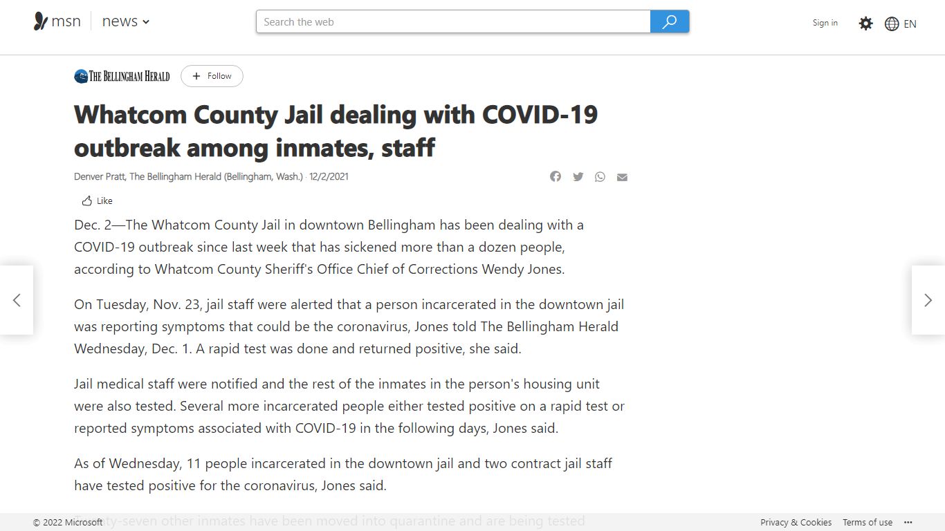 Whatcom County Jail dealing with COVID-19 outbreak among ...
